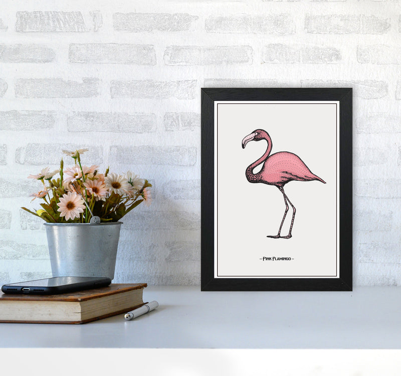Pink Flamingo Art Print by Jason Stanley A4 White Frame