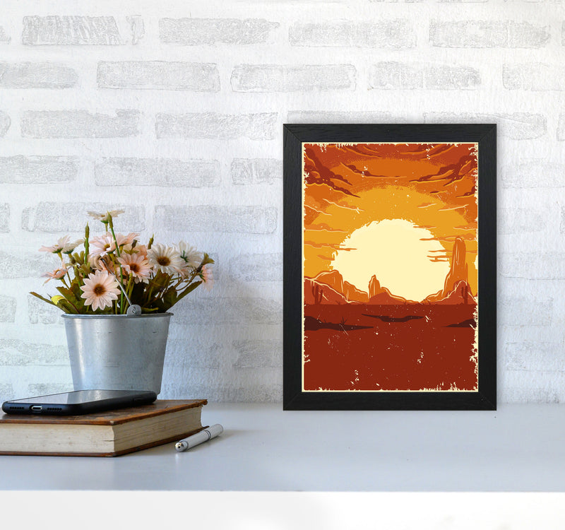 Desert Sunset Art Print by Jason Stanley A4 White Frame