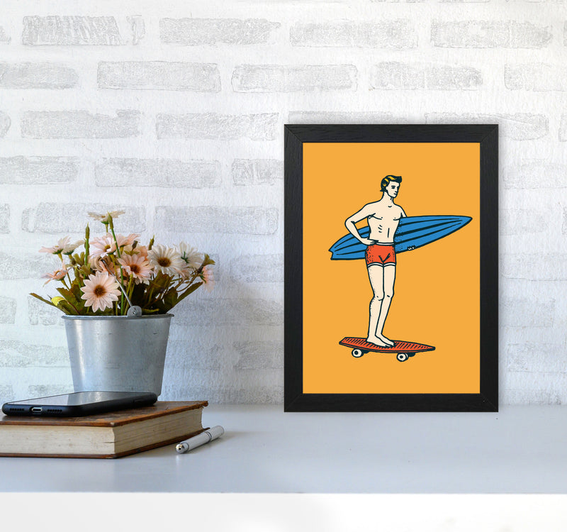 Gone Surfin' Art Print by Jason Stanley A4 White Frame