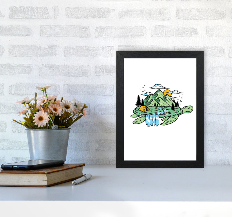 Turtle Power Art Print by Jason Stanley A4 White Frame