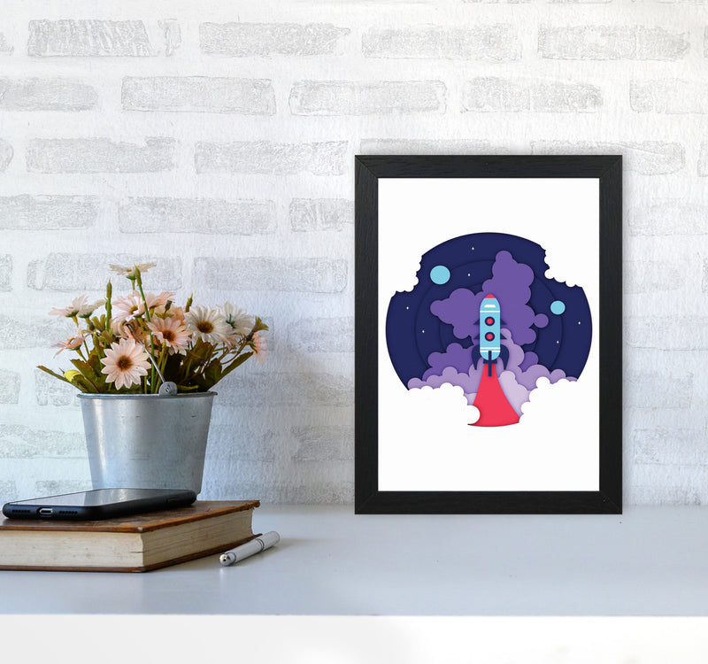 To The Moon Art Print by Jason Stanley A4 White Frame