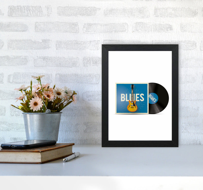 Blues Vinyl Art Print by Jason Stanley A4 White Frame