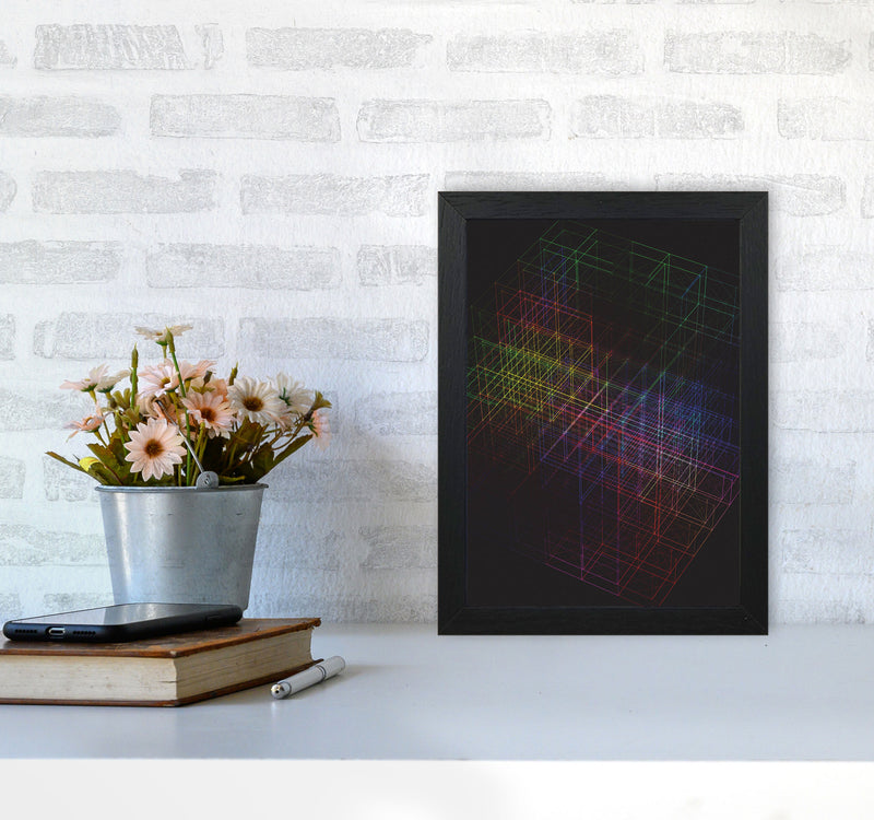 Laser Cube Art Print by Jason Stanley A4 White Frame