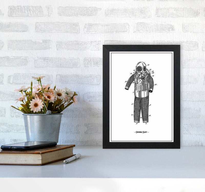 Diving Suit Art Print by Jason Stanley A4 White Frame