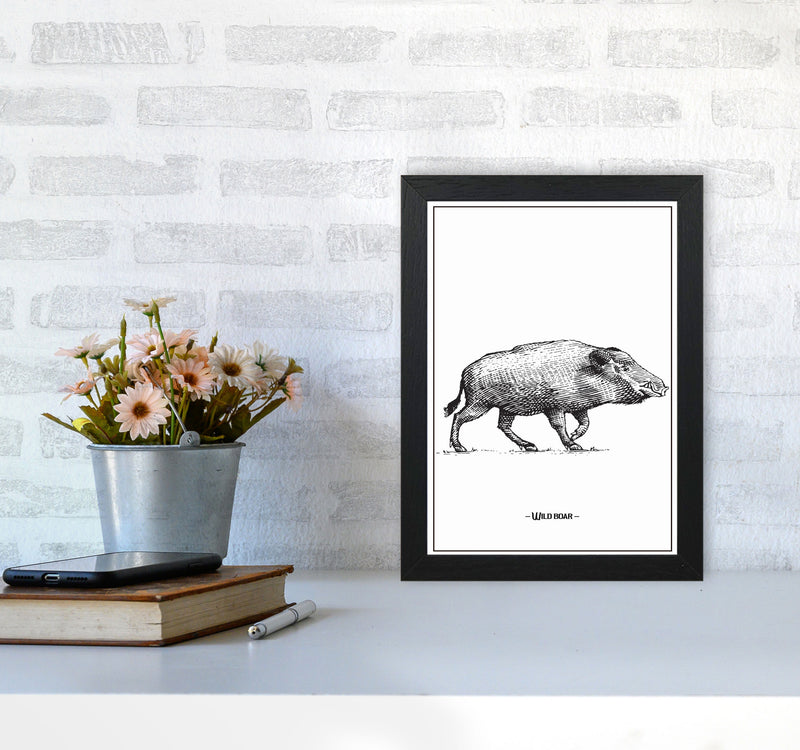 Wild Boar Art Print by Jason Stanley A4 White Frame