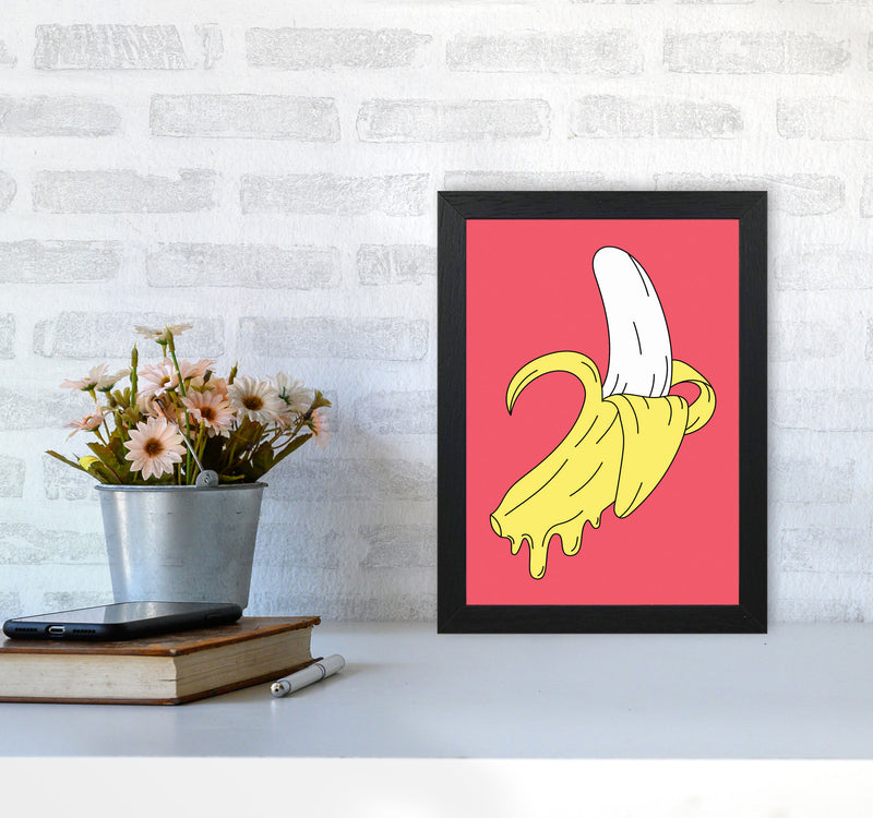 Melting Pink Banana Art Print by Jason Stanley A4 White Frame