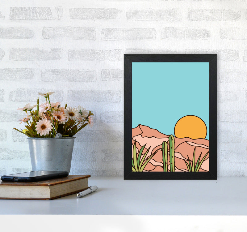 Minimal Desert Sunset Art Print by Jason Stanley A4 White Frame