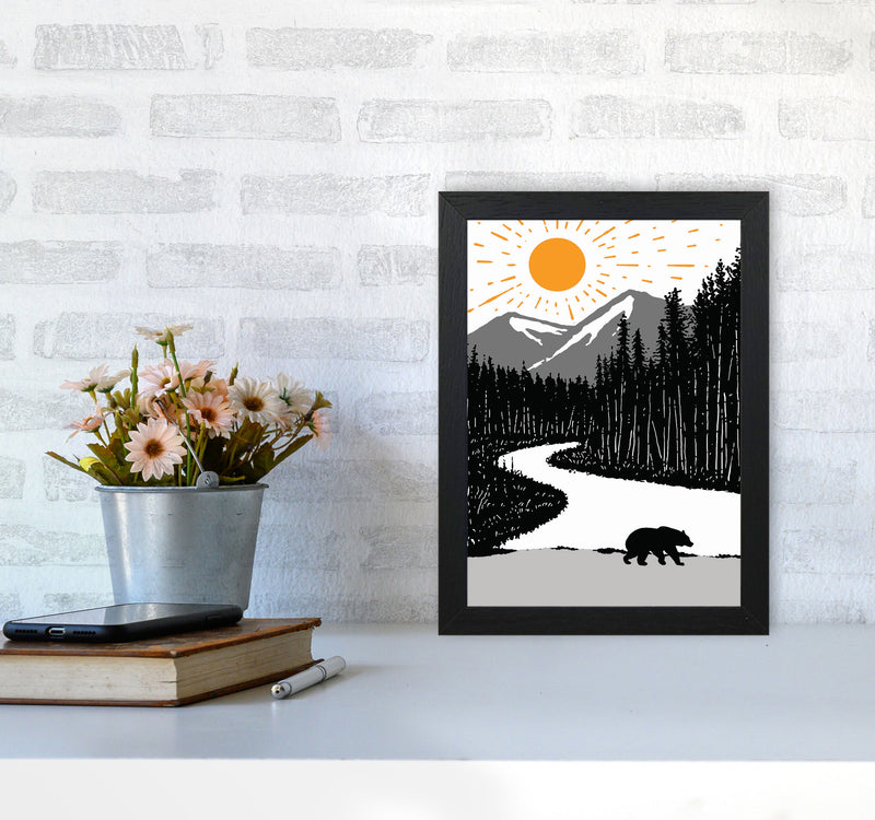 Bear By The River Art Print by Jason Stanley A4 White Frame