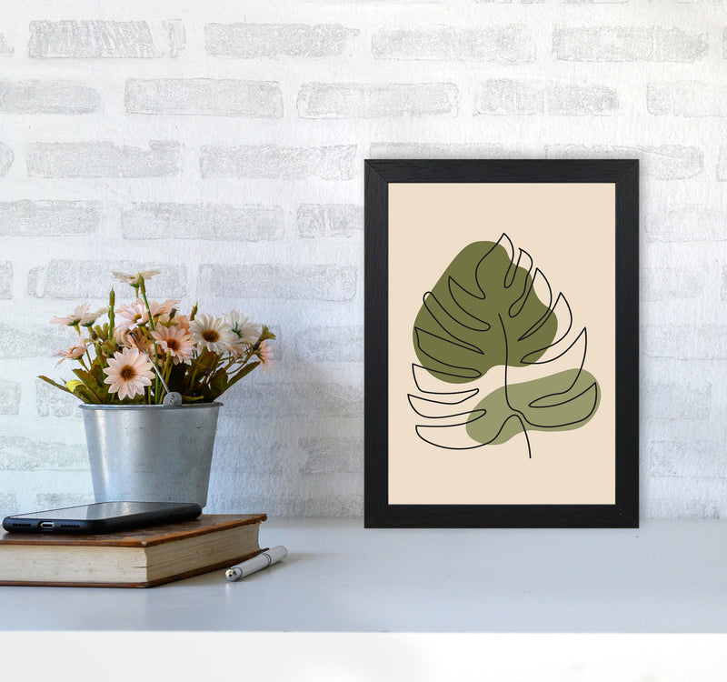 Abstract One Line Leaf Drawing II Art Print by Jason Stanley A4 White Frame