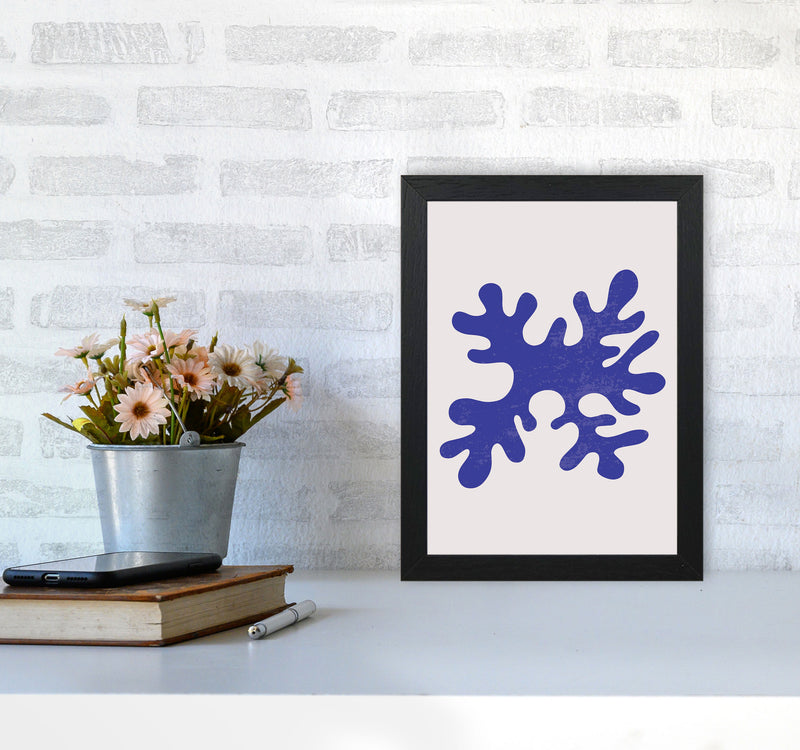 Abstract Blue Algae Art Print by Jason Stanley A4 White Frame