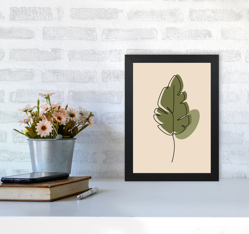 Abstract One Line Leaf Drawing III Art Print by Jason Stanley A4 White Frame