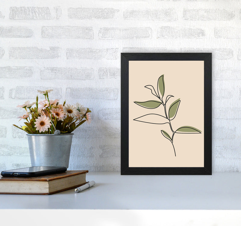 Abstract One Line Leaf Drawing I Art Print by Jason Stanley A4 White Frame