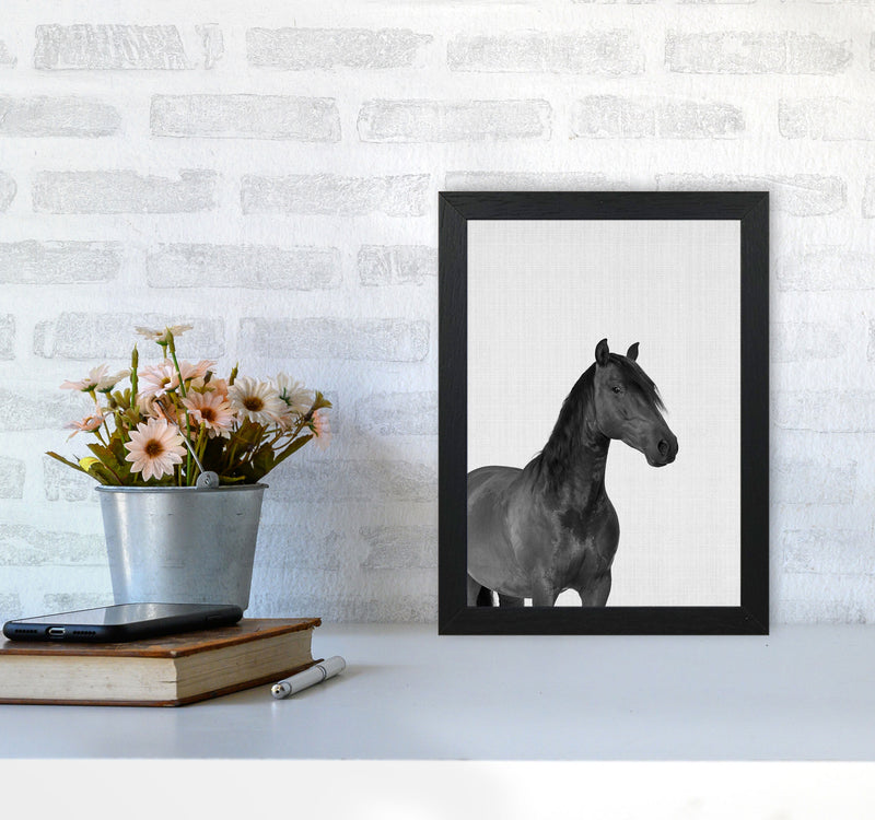 The Dark Horse Rides At Night Art Print by Jason Stanley A4 White Frame