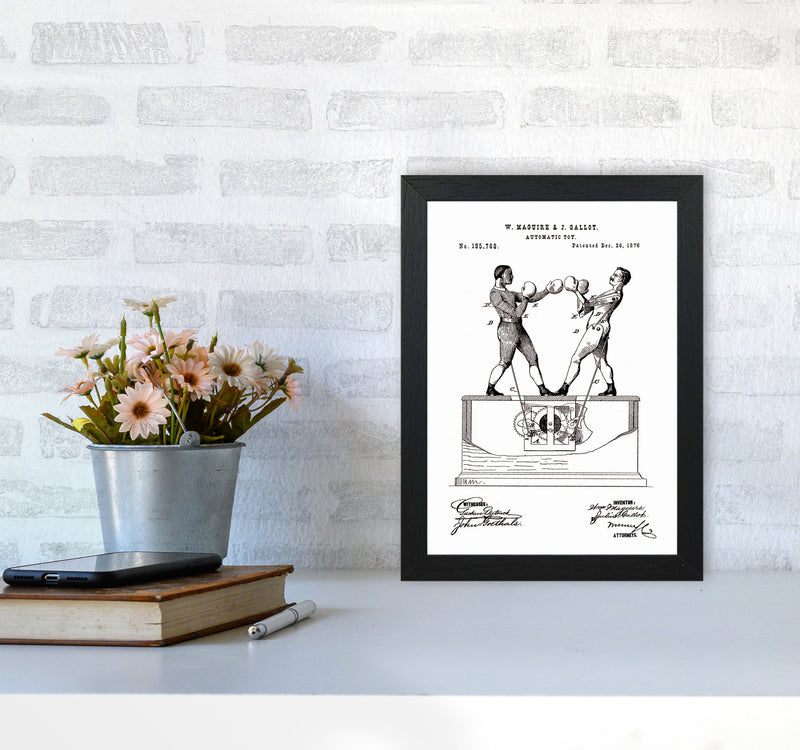 Automatic Boxing Toy Patent Art Print by Jason Stanley A4 White Frame