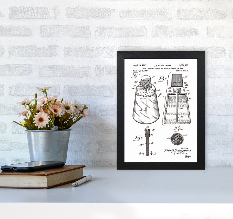 Nail Polish Applicator Patent Art Print by Jason Stanley A4 White Frame