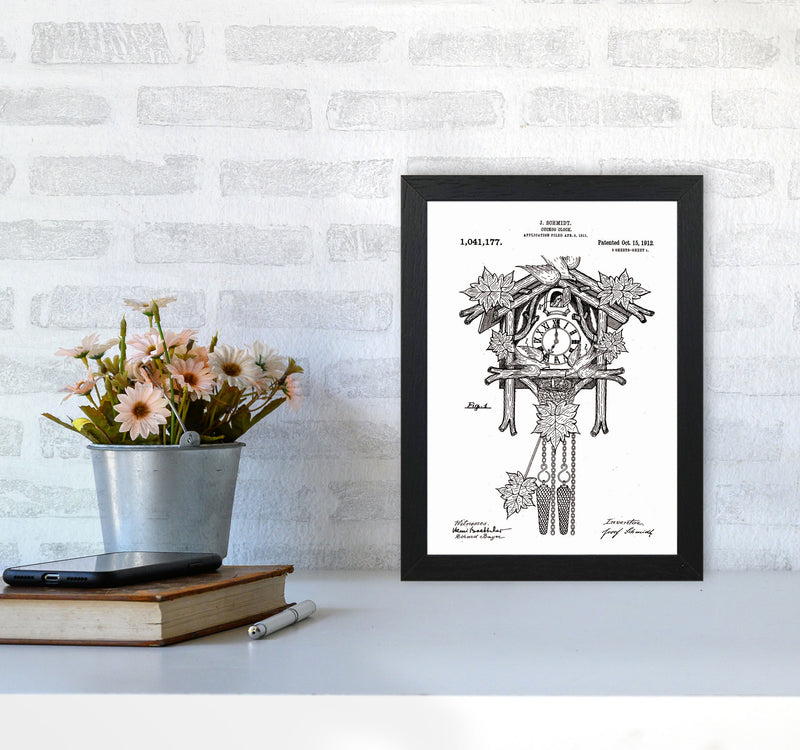 Cuckoo Clock Patent Art Print by Jason Stanley A4 White Frame