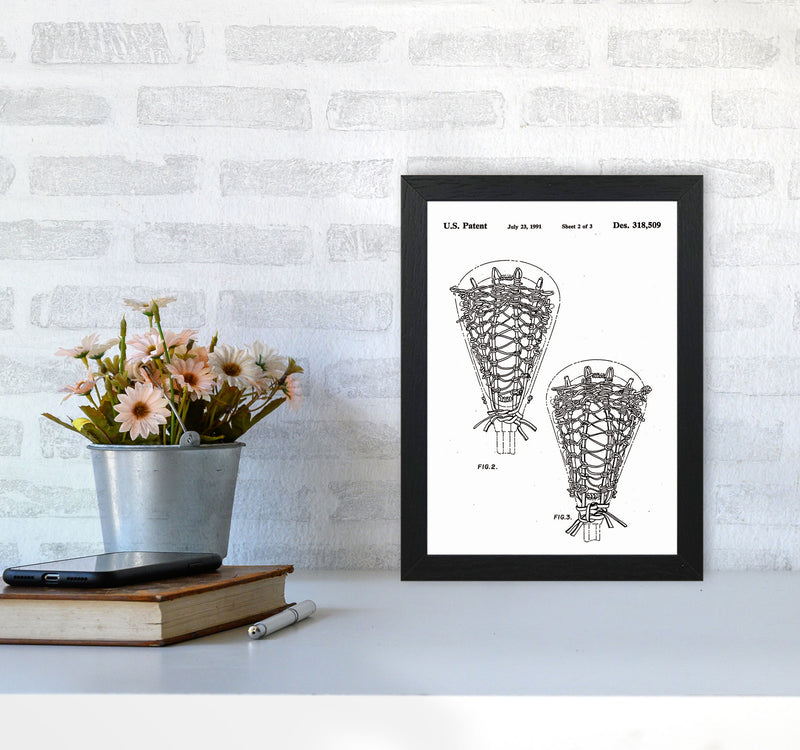 Lacross Stick Patent Art Print by Jason Stanley A4 White Frame