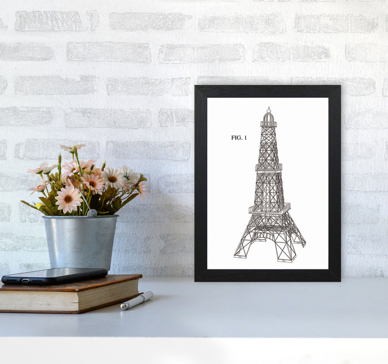 Eiffel Tower Patent Art Print by Jason Stanley A4 White Frame