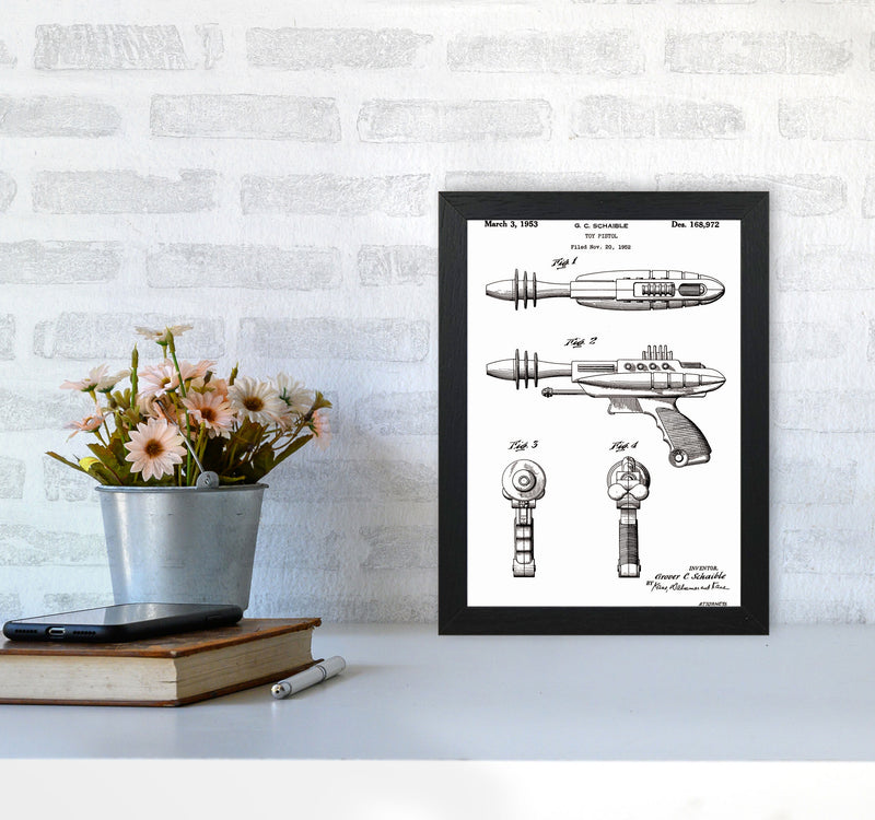 Ray Gun Patent Art Print by Jason Stanley A4 White Frame