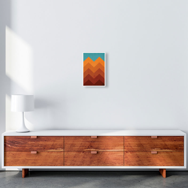 Abstract Orange Mountain Art Print by Jason Stanley A4 Canvas