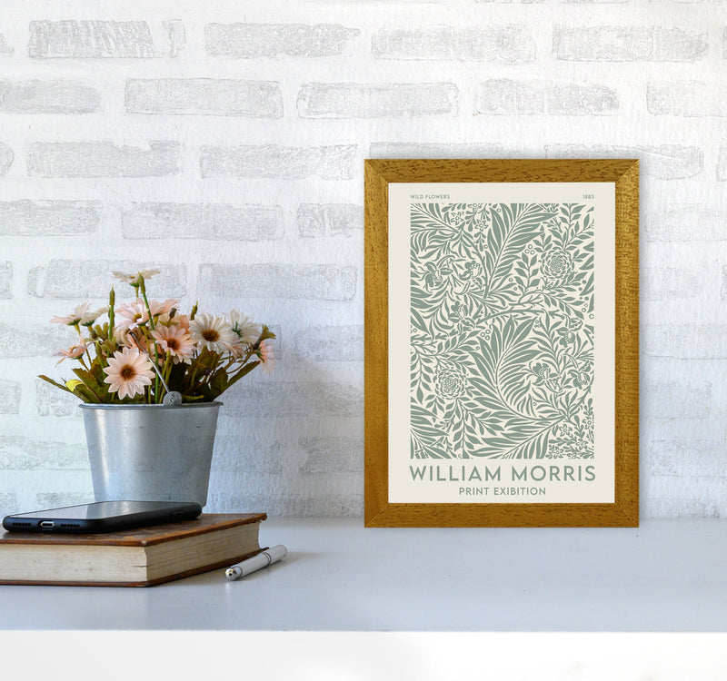 William Morris- Green Wild Flowers Art Print by Jason Stanley A4 Print Only
