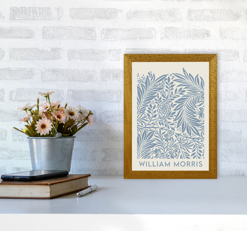 William Morris- Blue Wild Flowers Art Print by Jason Stanley A4 Print Only