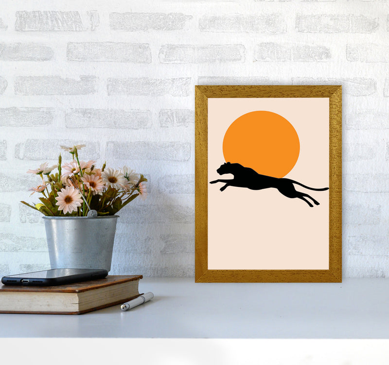 Leaping Leopard Sun Poster Art Print by Jason Stanley A4 Print Only