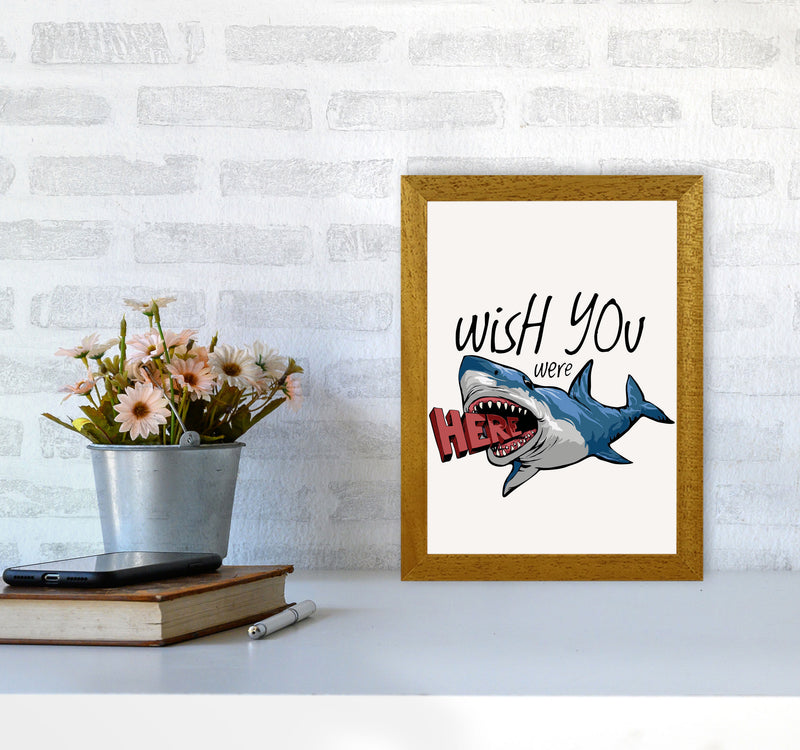 Wish You Were Here Shark Art Print by Jason Stanley A4 Print Only