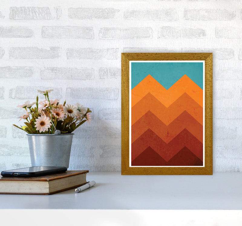 Abstract Orange Mountain Art Print by Jason Stanley A4 Print Only