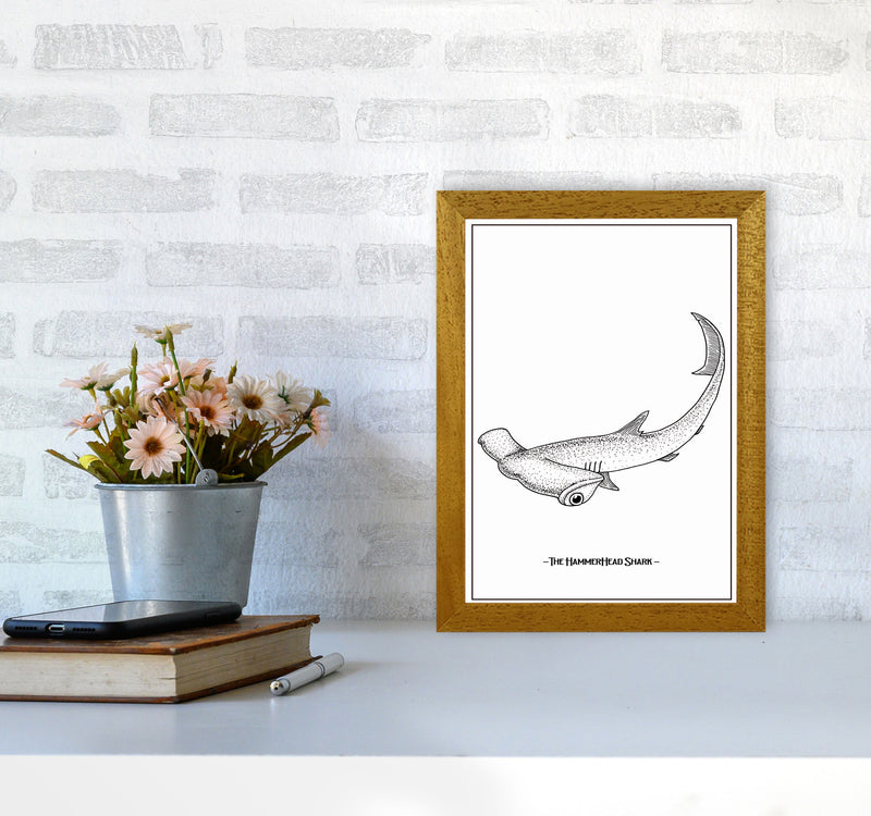 The Hammerhead Shark Art Print by Jason Stanley A4 Print Only