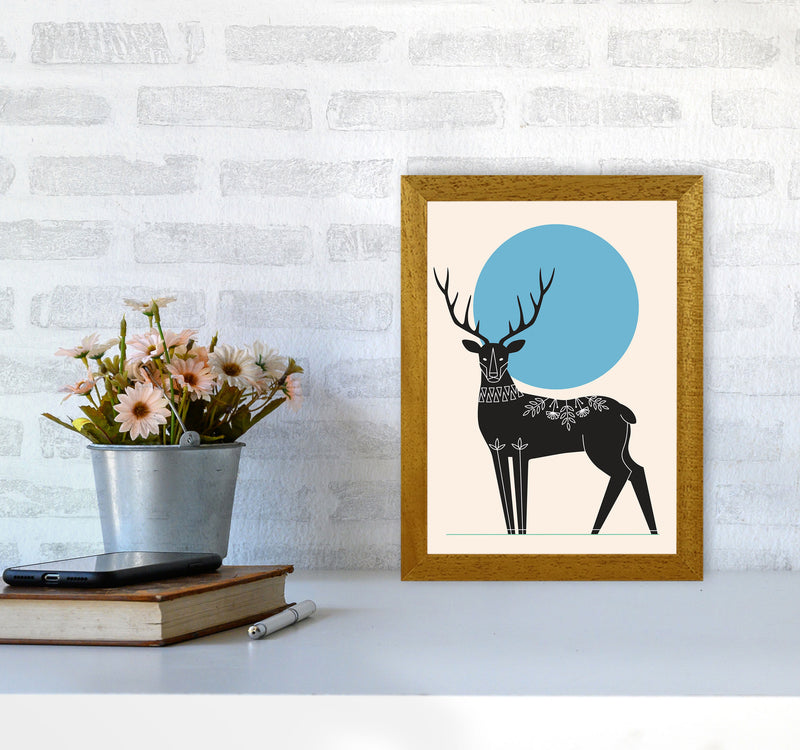 Blue Moonlight Deer Art Print by Jason Stanley A4 Print Only
