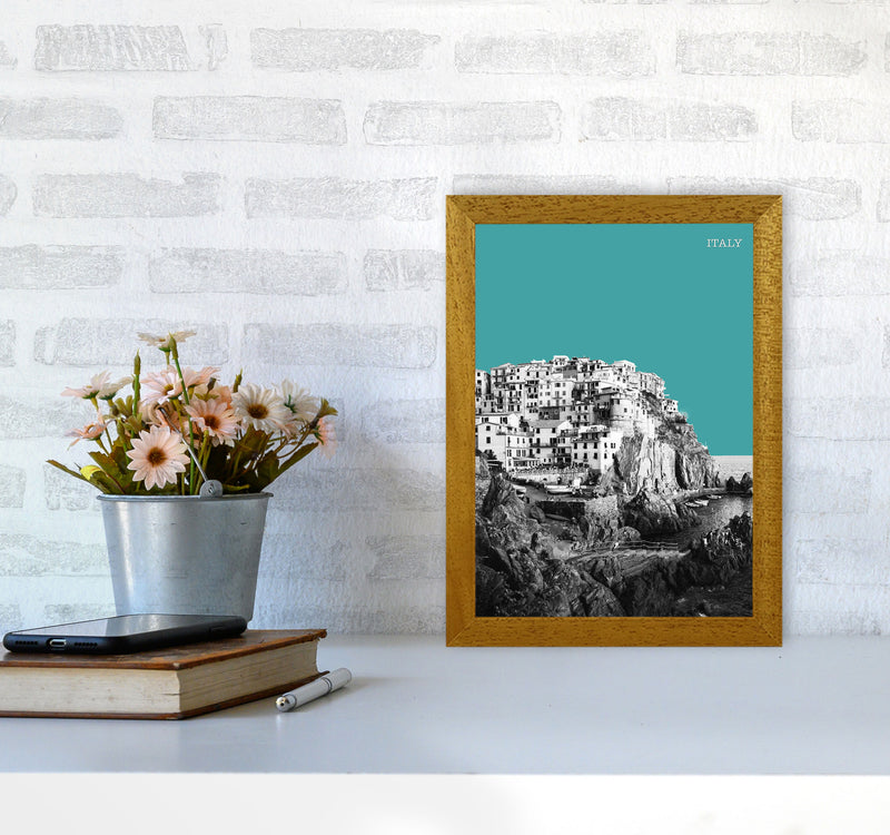Halftone Italy Blue Art Print by Jason Stanley A4 Print Only