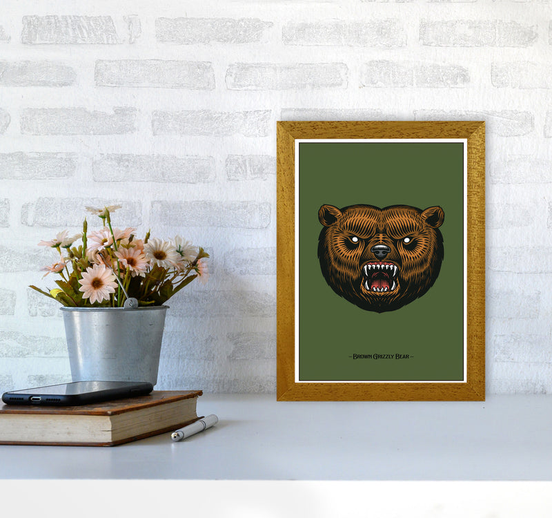 Brown Grizzly Bear Art Print by Jason Stanley A4 Print Only