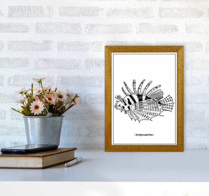 The Red Lion Fish Art Print by Jason Stanley A4 Print Only