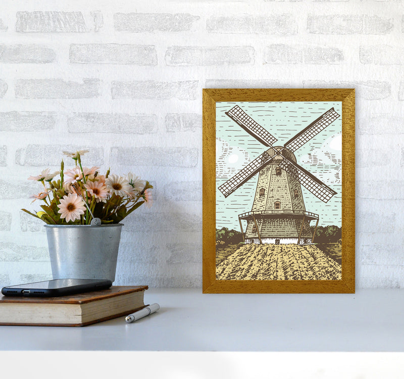 Vintage Windmill Art Print by Jason Stanley A4 Print Only