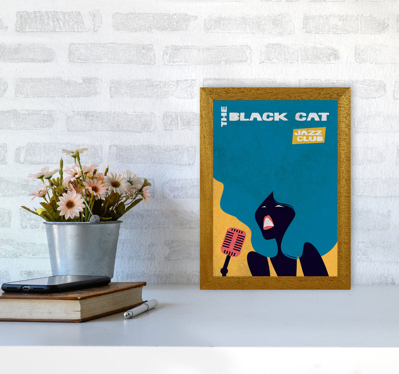 Black Cat Jazz Art Print by Jason Stanley A4 Print Only