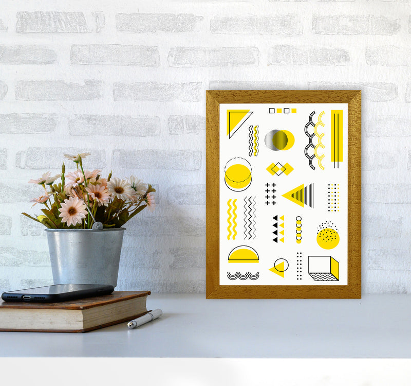 Yellow Shapes Art Print by Jason Stanley A4 Print Only