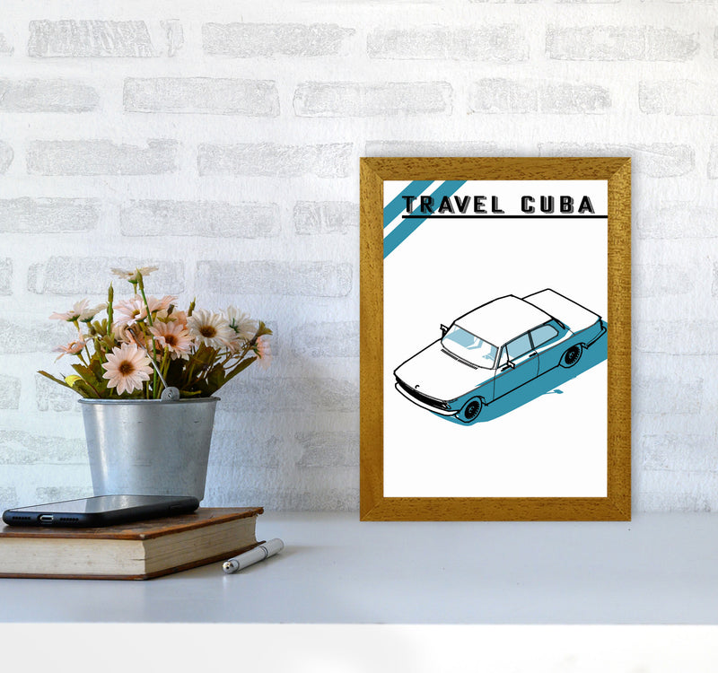 Travel Cuba Blue Car Art Print by Jason Stanley A4 Print Only