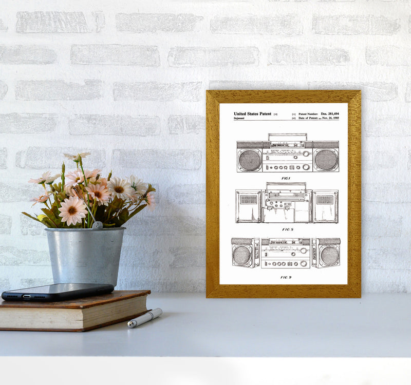 Ghetto Blaster Patent Art Print by Jason Stanley A4 Print Only