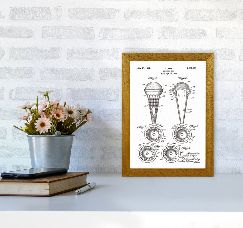 Ice Cream Cone Patent Art Print by Jason Stanley A4 Print Only