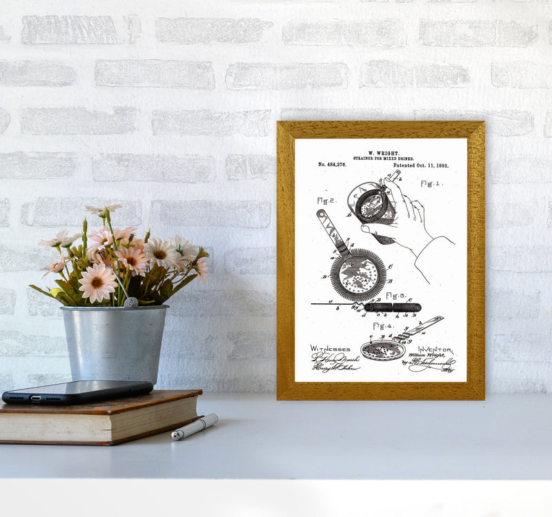 Drink Strainer Patent Art Print by Jason Stanley A4 Print Only