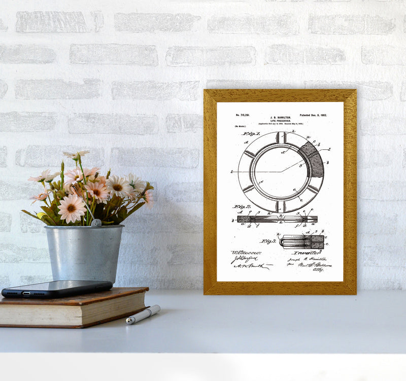 Life Preserver Patent Art Print by Jason Stanley A4 Print Only