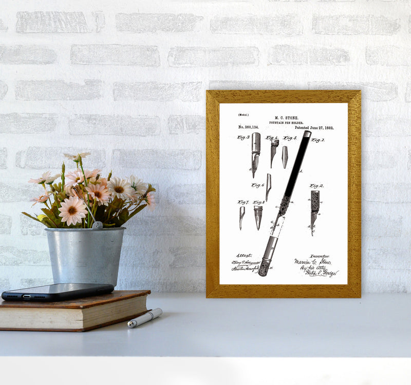 Fountain Pen Patent Art Print by Jason Stanley A4 Print Only