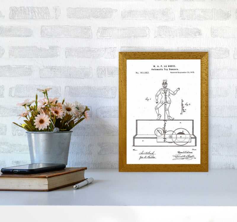 Toy Dancer Patent Art Print by Jason Stanley A4 Print Only