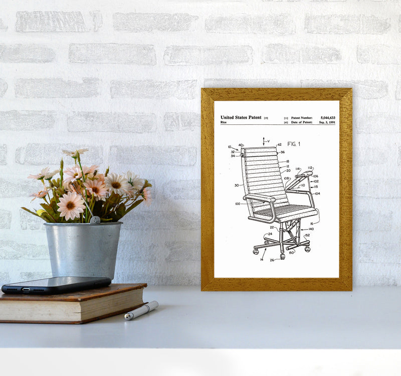Desk Chair Patent Art Print by Jason Stanley A4 Print Only