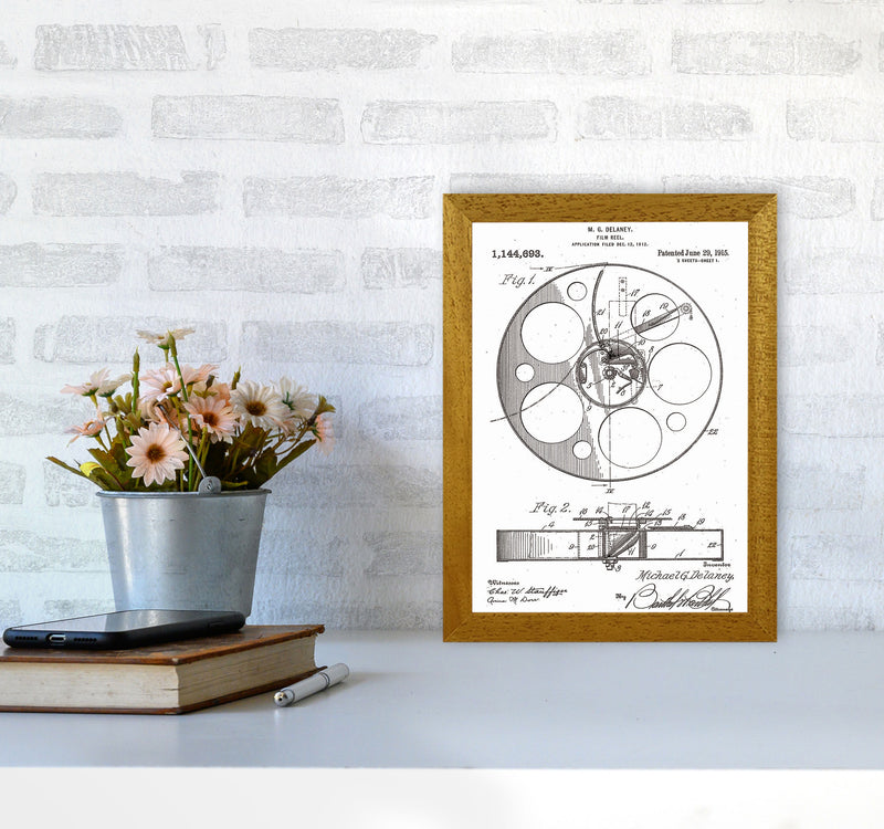 Film Reel Patent Art Print by Jason Stanley A4 Print Only
