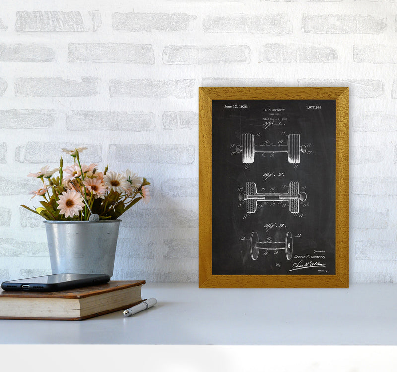 Dumbbell Patent Art Print by Jason Stanley A4 Print Only