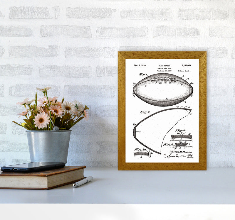 Football Patent Art Print by Jason Stanley A4 Print Only