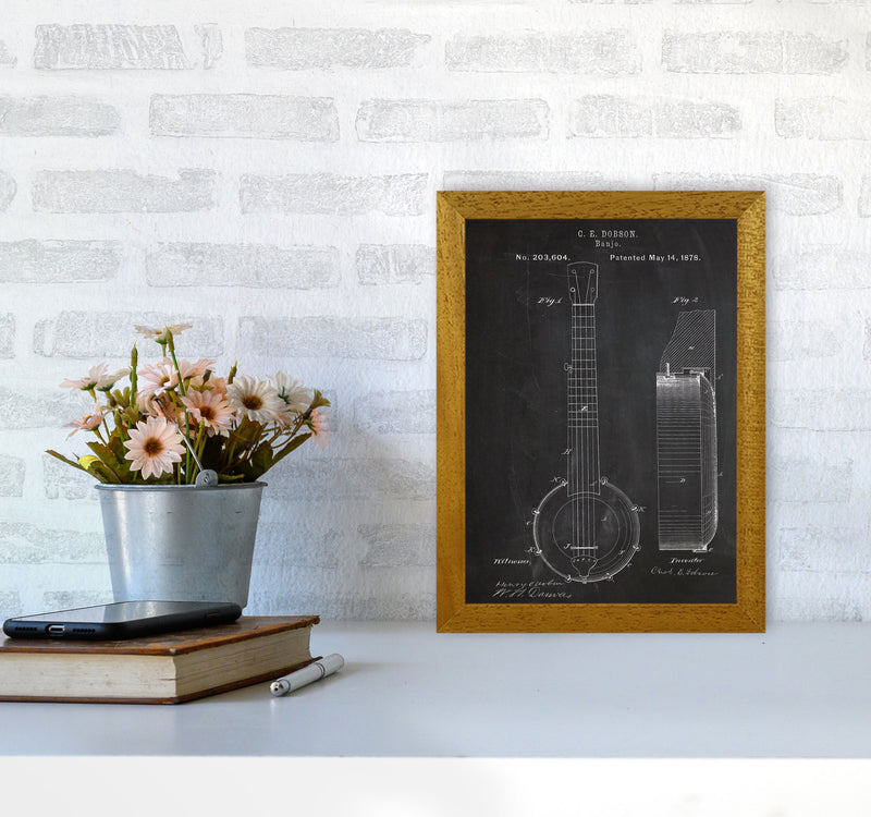 Banjo Patent Art Print by Jason Stanley A4 Print Only