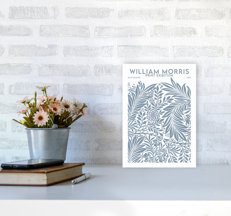 William Morris Print Exibition White Art Print by Jason Stanley A4 Black Frame